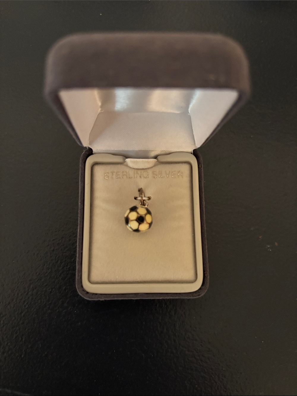 Sterling Silver  Soccer Ball Charm Pendant